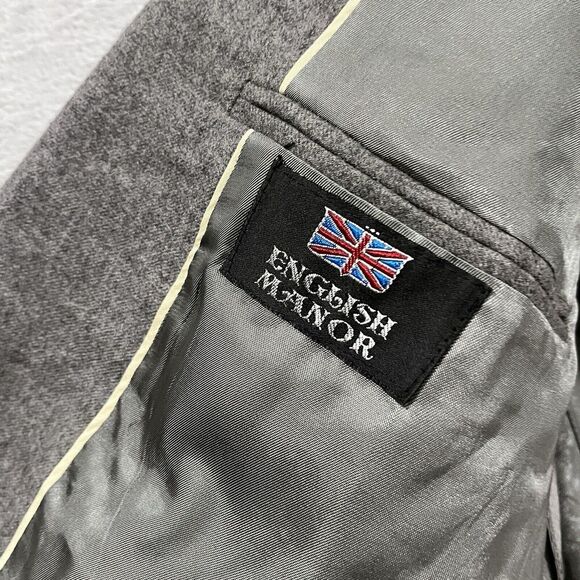 English Manor Blazer Jacket Wool 42R Sport Coat 2 Buttons Suit VTG - Picture 4 of 16